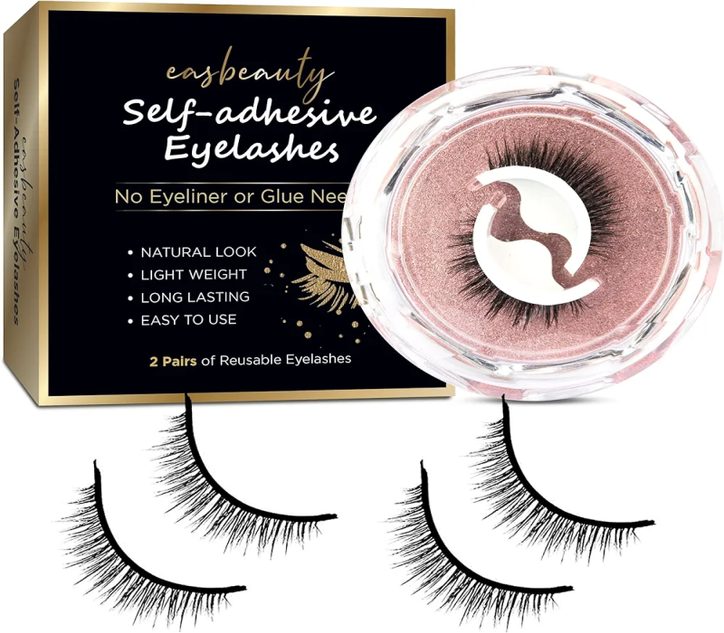 Reusable Self Adhesive Eyelashes - Natural Look, Self Sticking - 4PCs (2 Pairs)