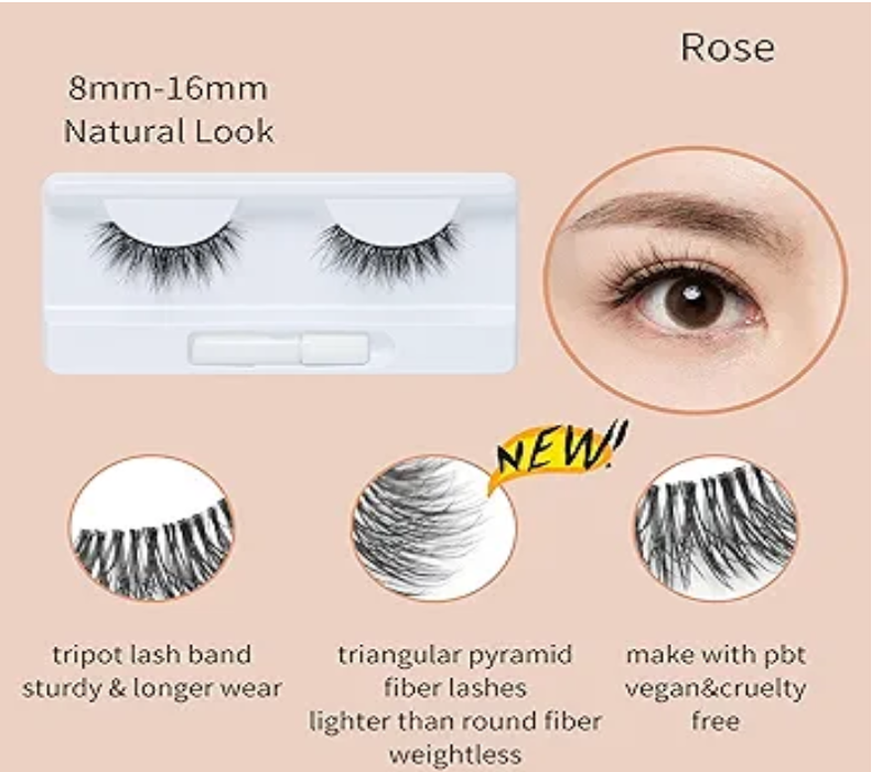 EYLY EYSHY False Eyelashes Natural Wispy Long - Reusable 3D - Cute Flared, Lightweight 