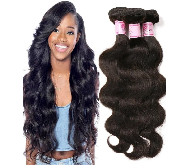 Indian Body Wave Hair 3 Bundles, Hair Extensions 100% Unprocessed Human Hair