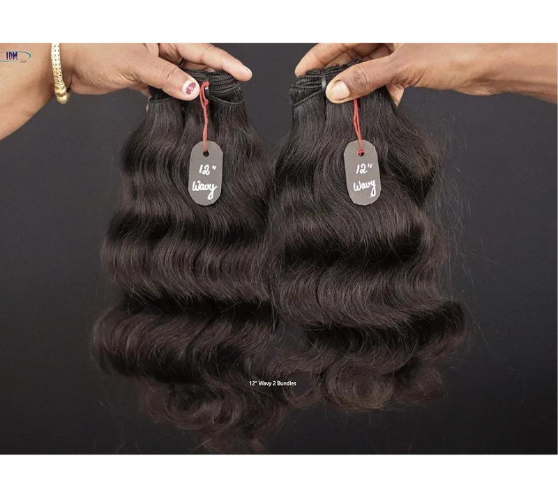 2 Bundles Of Wavy Raw Indian Human Hair Single Donor Hair
