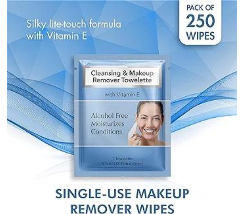 Diamond Wipes Makeup Remover Wipes, Case of 250 