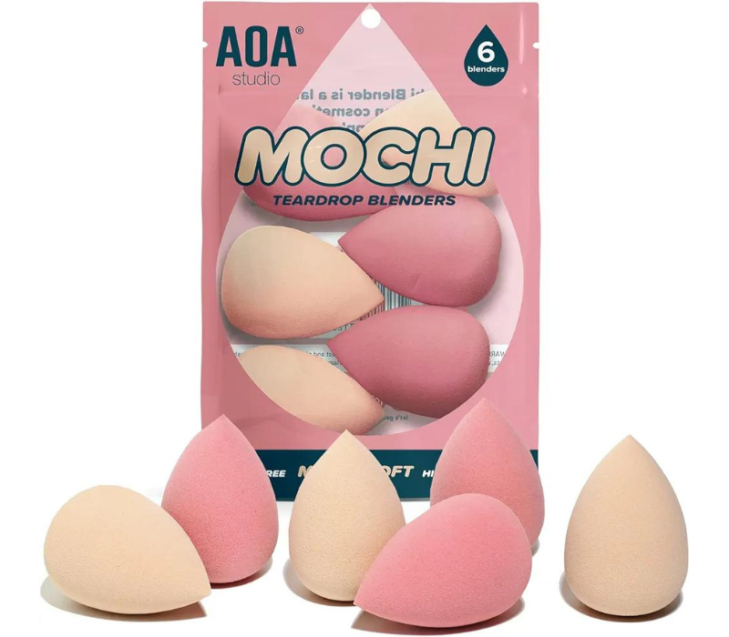 Mochi Sponge Set Blender Latex Free and High-definition of 6 For Powder Cream Liquid Wonder Beauty Cosmetic (6 Count)