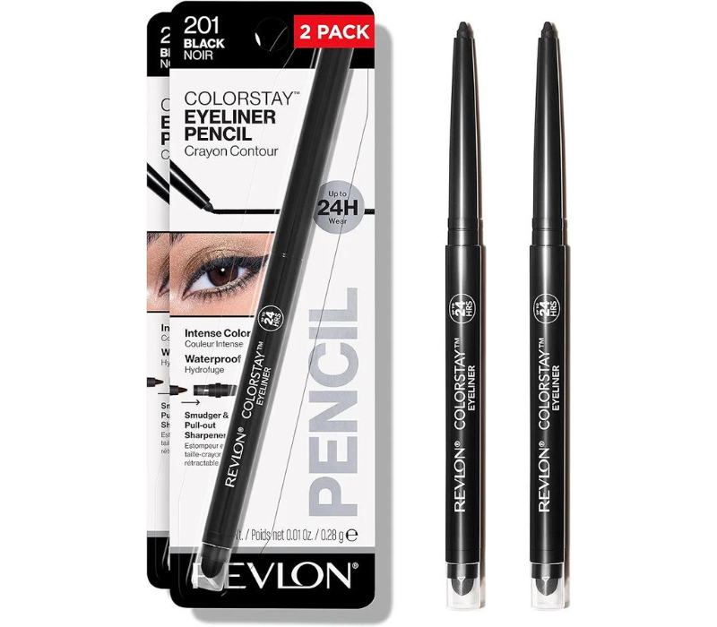 Revlon Pencil Eyeliner - ColorStay, Waterproof, Smudge-proof - 201 Black, 2 Pack