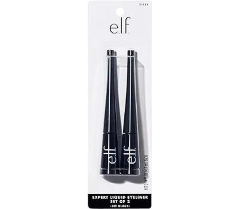 e.l.f. Expert Liquid Liner (Pack of 2) - High-Pigmented, Extra-Fine - Jet Black