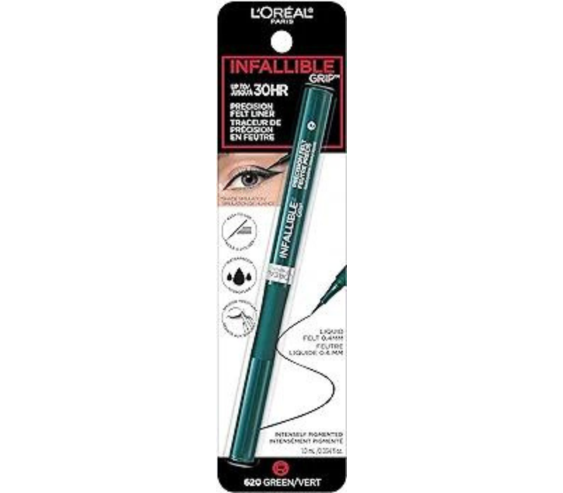 L’Oréal Paris Infallible Grip Precision Felt Eyeliner - Smudge Resistant, Waterproof - Green