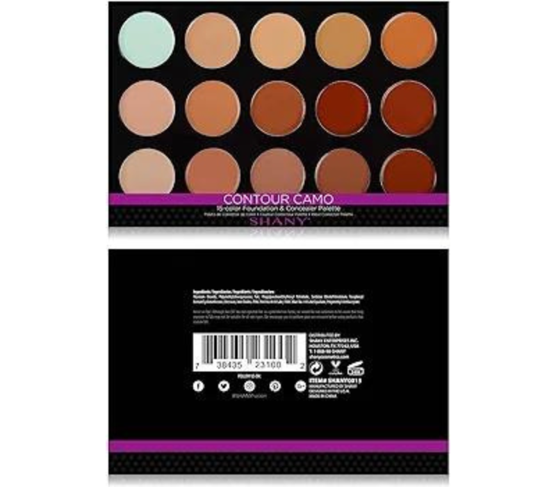 SHANY CONTOUR CAMO Cream Foundation Palette - 15 Color Face Palette