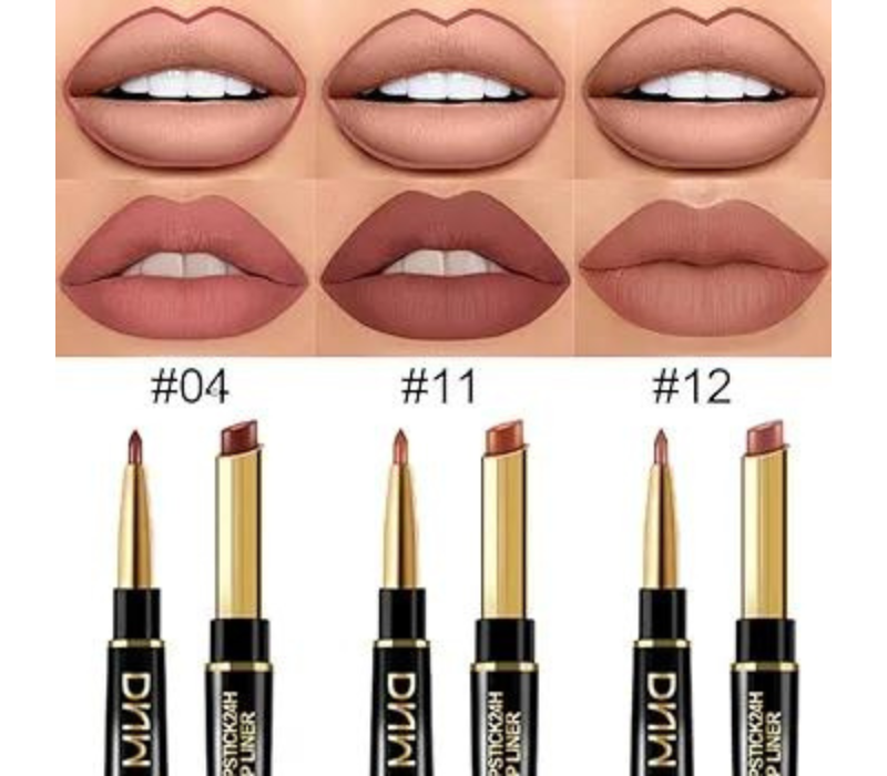 evpct 3Pcs Chestnut Nude Brown Lip Liner and Lipstick Set - Matte, Waterproof