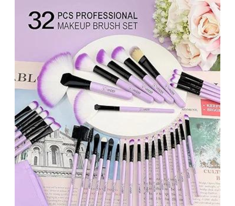 VANDER Professional 32pcs Makeup Brush Set - Purple