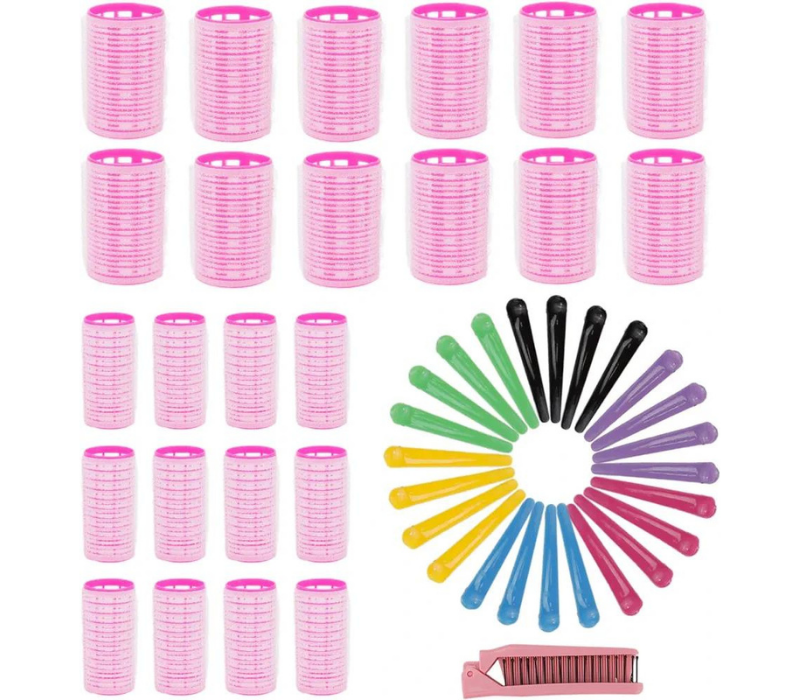 Hair Rollers set 49 Pcs with Duckbill Clips and Comb for Blowout Look 