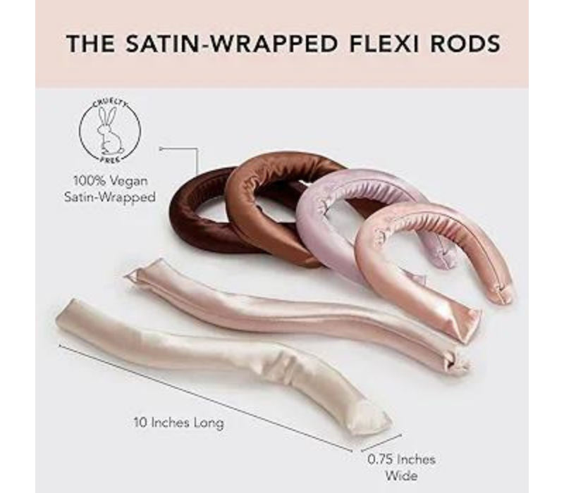 Satin Covered Hair curlers | Flexi Rods for all hair types 6 Pcs 