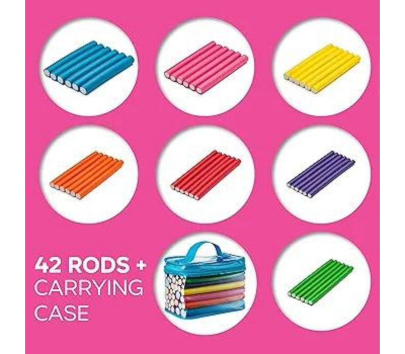 Flexible Hair Rollers Curlers 42 Packs with soft foam flexi twist 