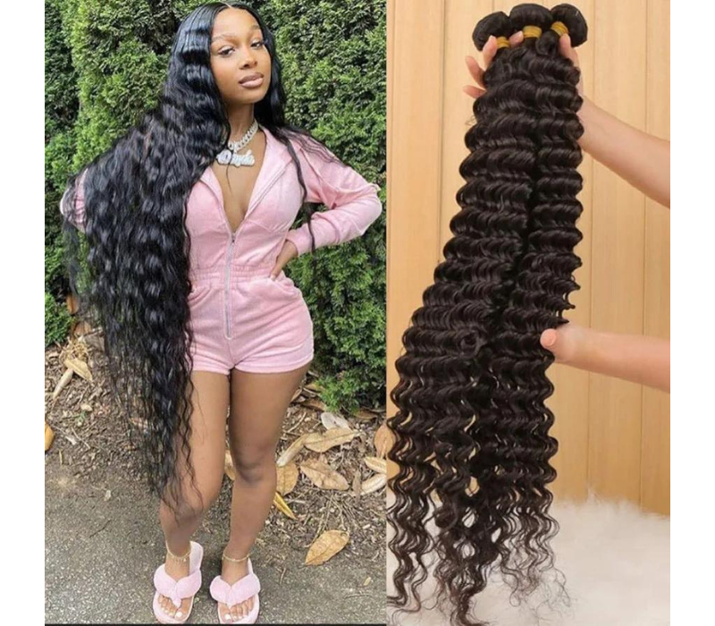 Water Wave Bundle with Closure, wet and Wave Brazilian Virgin Human Hair