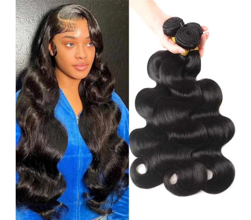 Human Hair Bundles Body Wave Unprocessed Brazilian Human Hair color Black