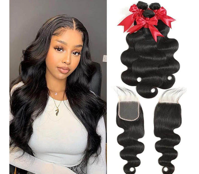 Human Hair Bundles Body Wave Unprocessed Brazilian Human Hair color Black