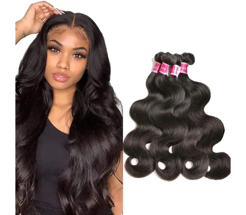 Human Hair Bundles Body Wave Unprocessed Brazilian Human Hair color Black 